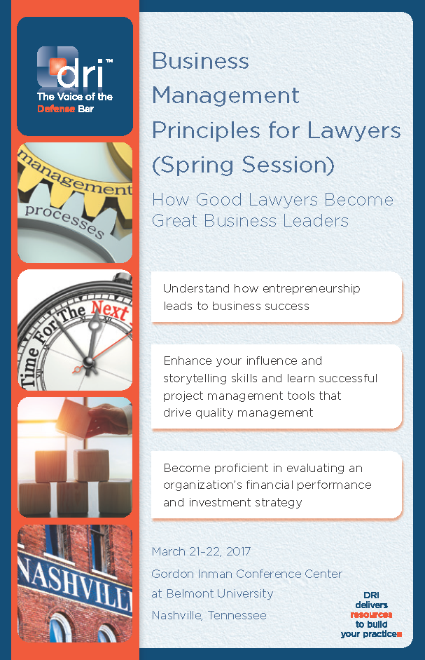 Business Management Principles For Lawyers (Spring Session)